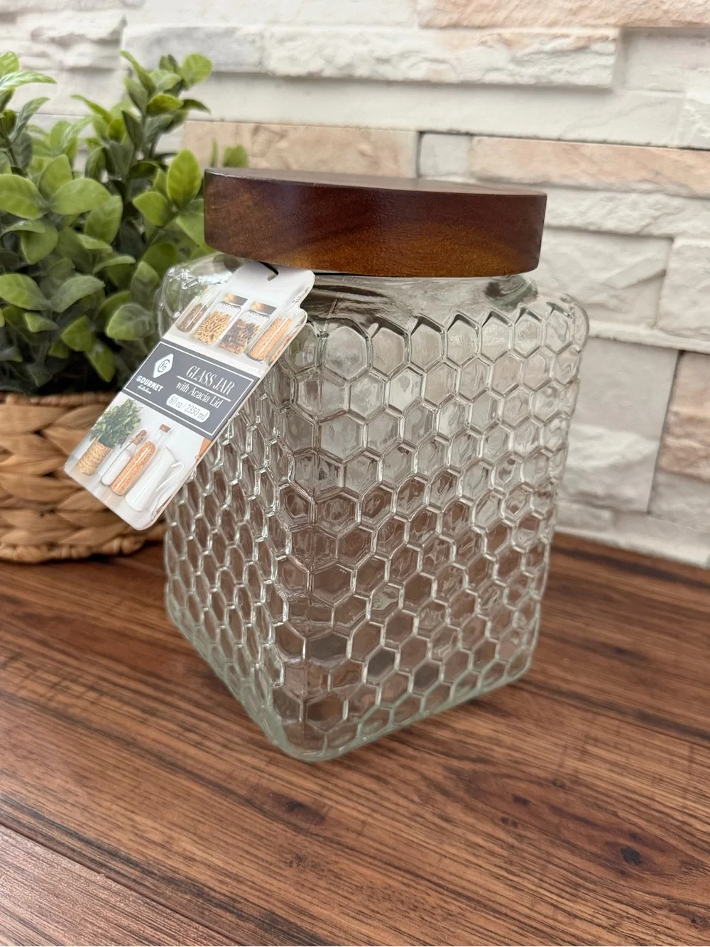 🆕 Glass Honeycomb 80oz Storage Jar / Canister! - Picture 3 of 5